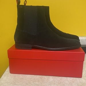 Hugo Black Suede Chelsea Boots